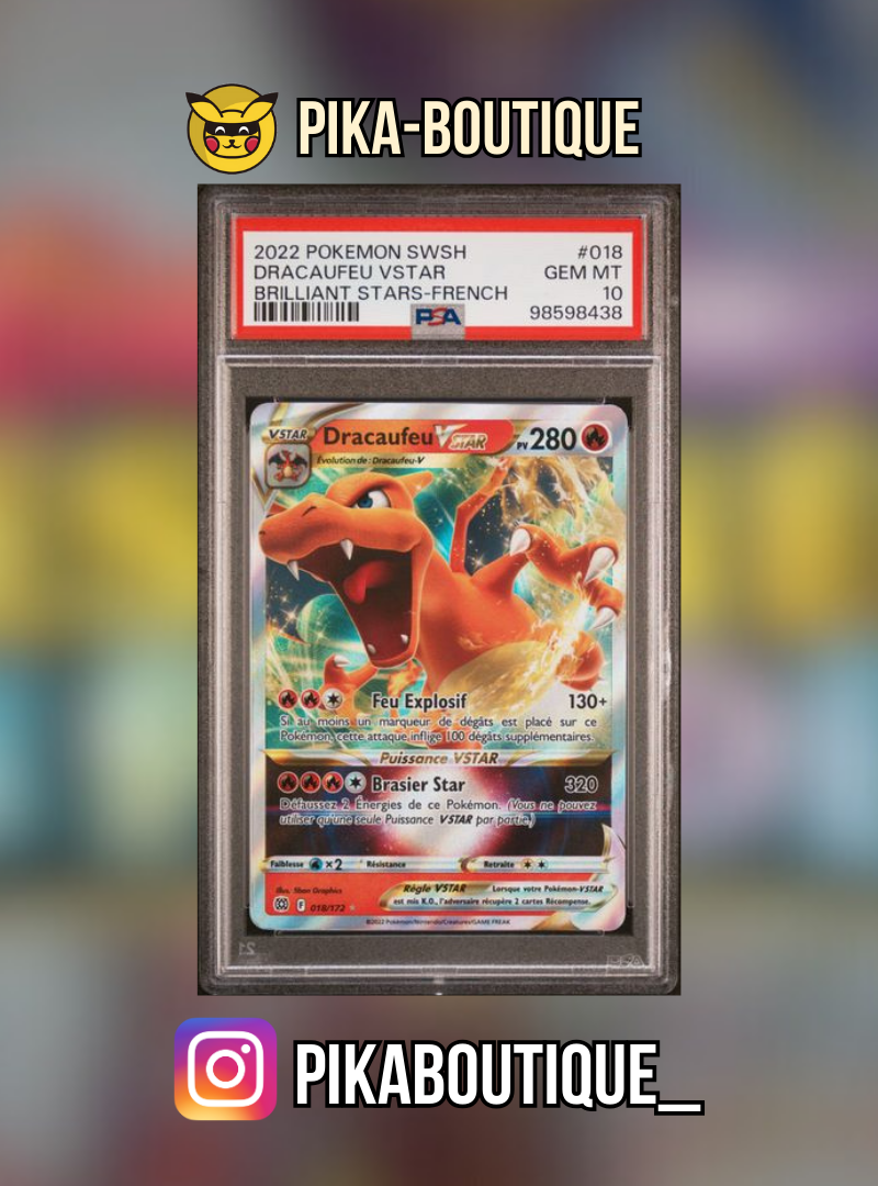 018 - PSA10 DRACAUFEU VSTAR - Carte gradée -