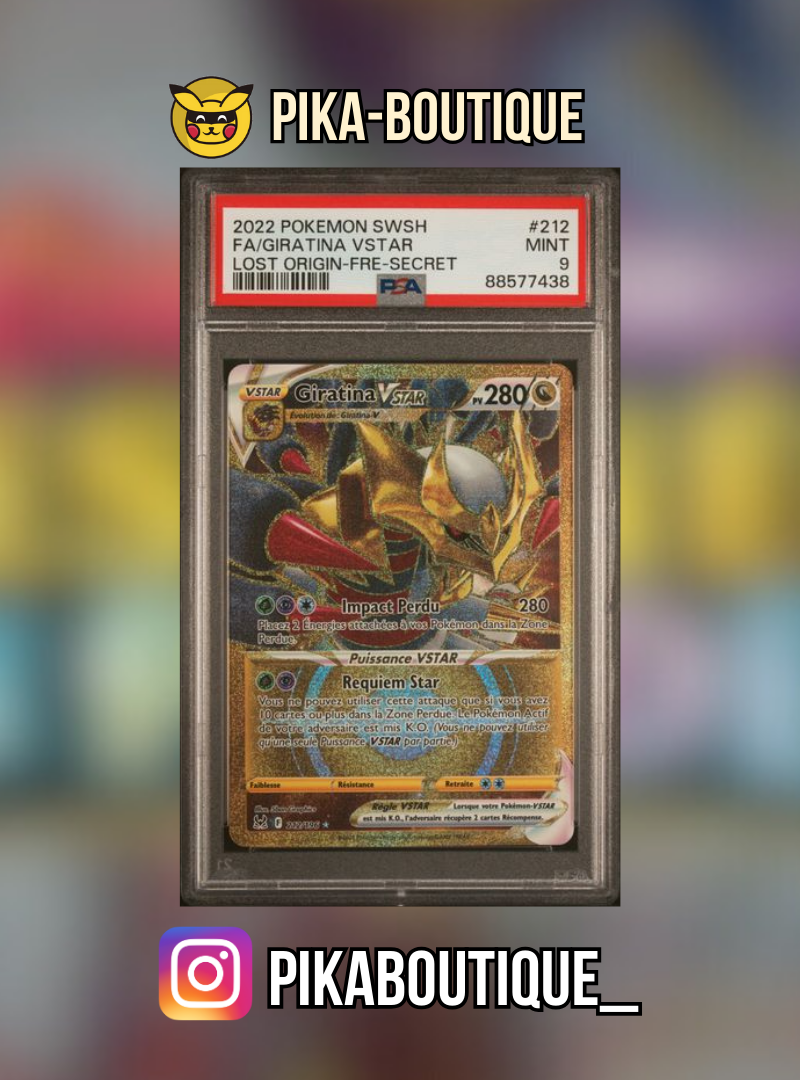 212 - PSA9 GIRATINA GOLD - Carte gradée -