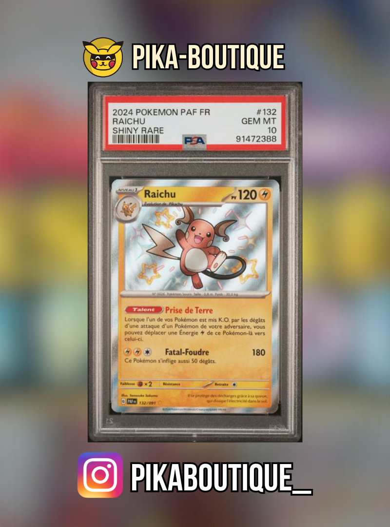 132 - PSA10 RAICHU - Carte gradée -