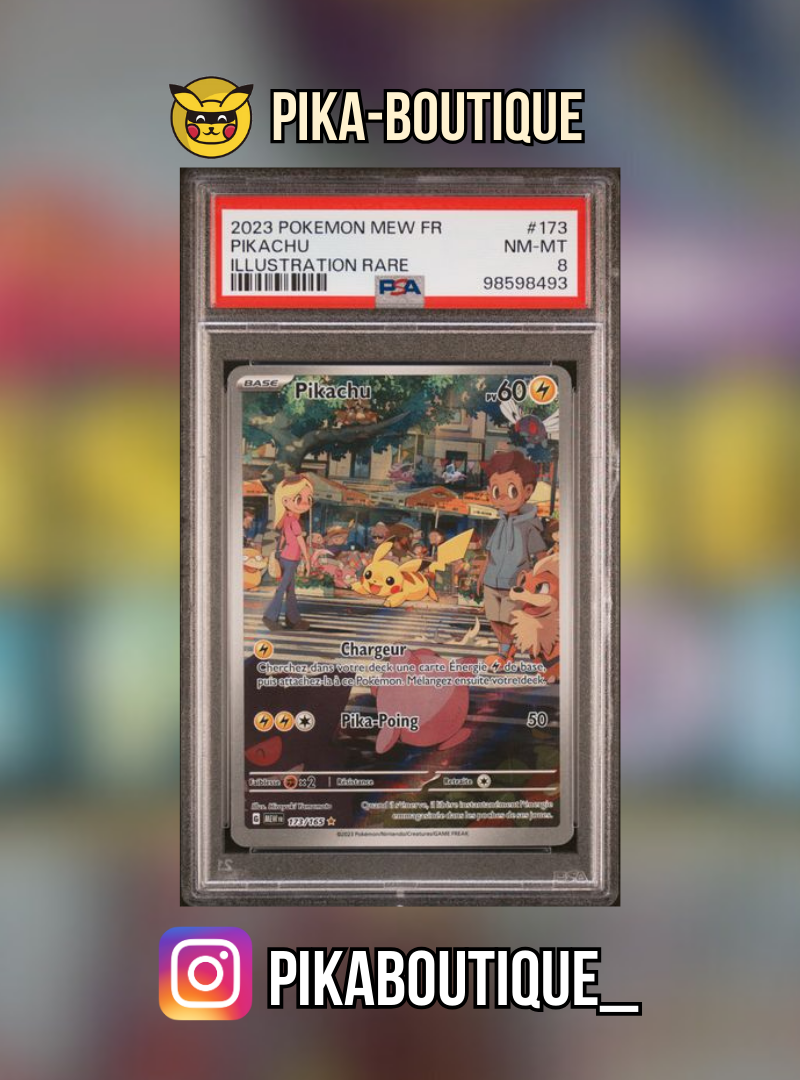 173 - PSA8 PIKACHU - Carte gradée -