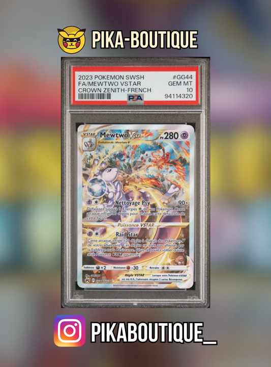 GG44 - PSA10  MEWTWO VSTAR - Carte gradée -