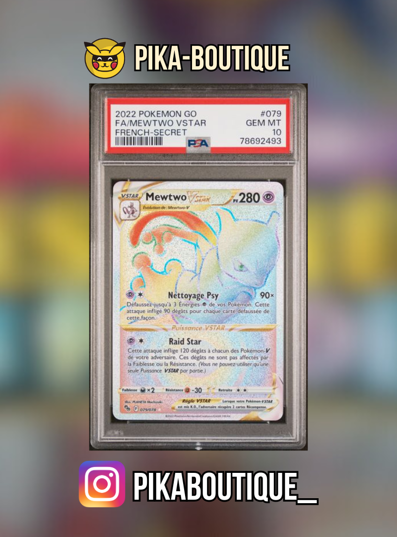 079 - PSA10  MEWTWO VSTAR - Carte gradée -