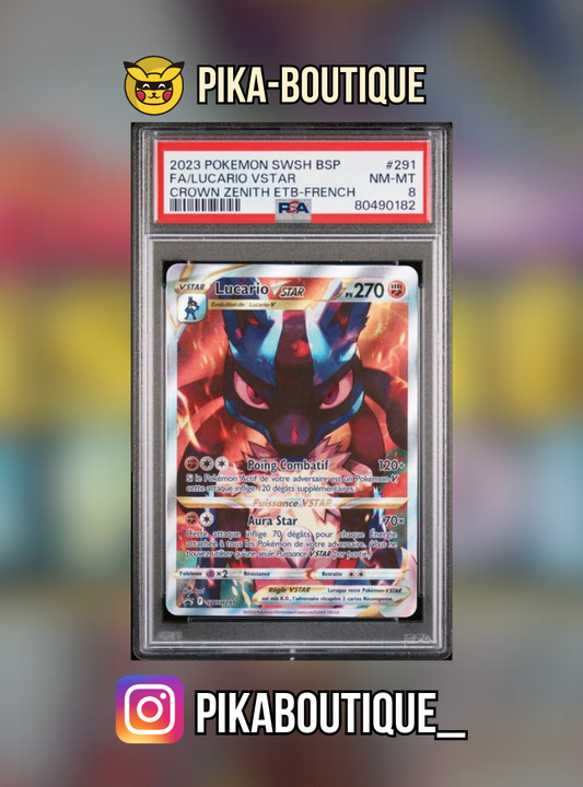 291 - PSA8  LUCARIO VSTAR - Carte gradée -