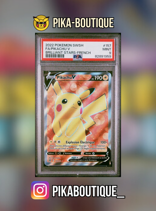 157 - PSA9  PIKACHU - Carte gradée -