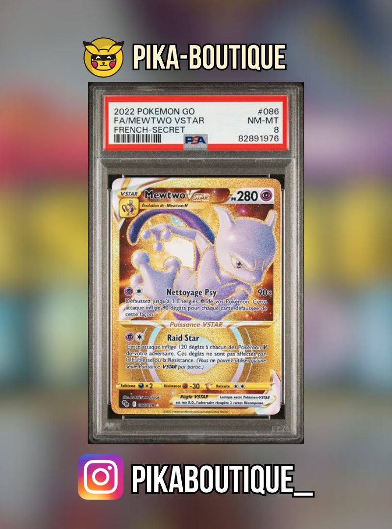 086 - PSA8  MEWTWO VSTAR - Carte gradée -