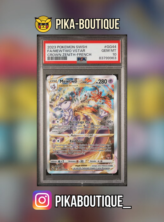 GG44 - PSA10  MEWTWO VSTAR - Carte gradée -