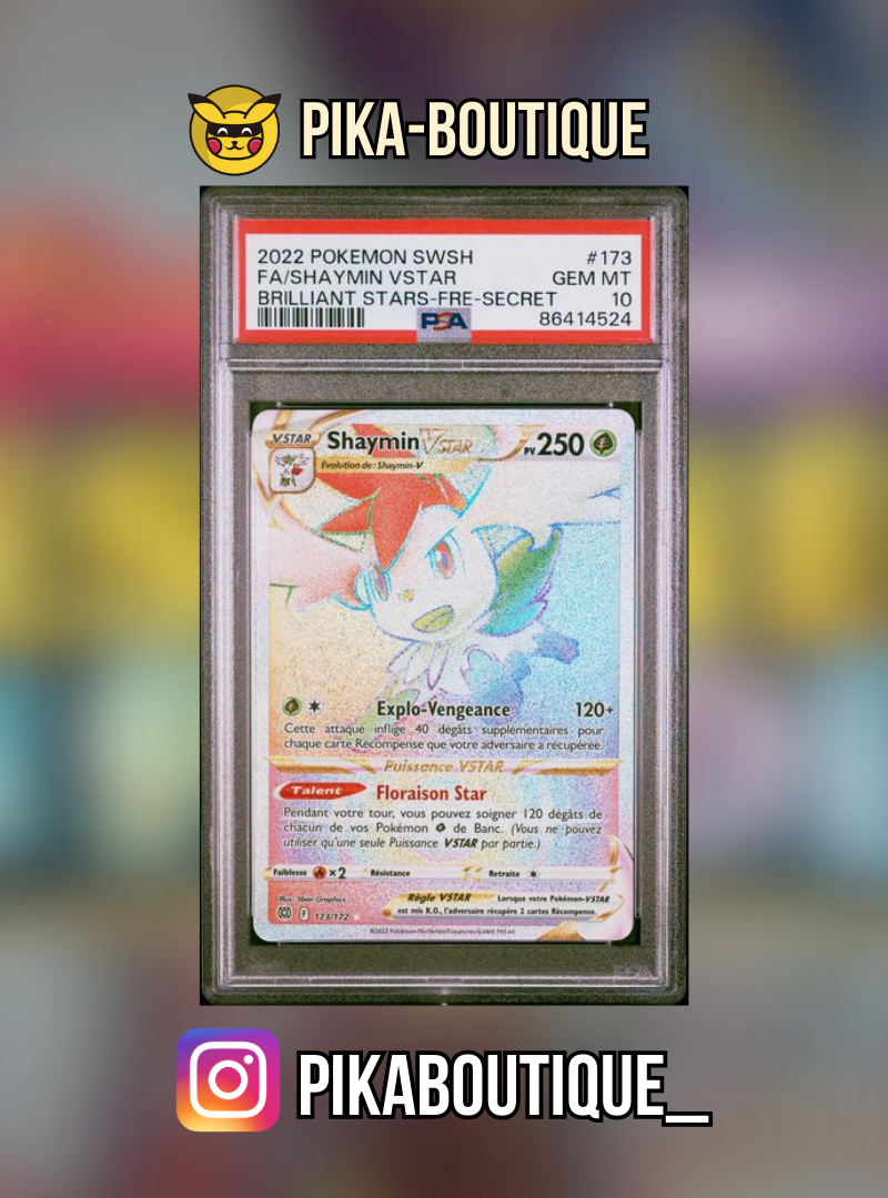 173 - PSA10  SHAYMIN - Carte gradée -