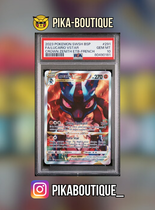 291 - PSA10  LUCARIO VSTAR - Carte gradée -