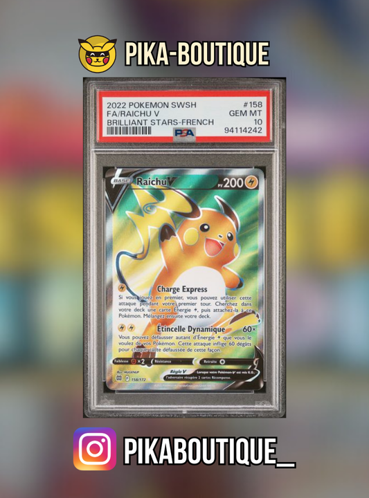 158 - PSA10  RAICHU FA - Carte gradée -