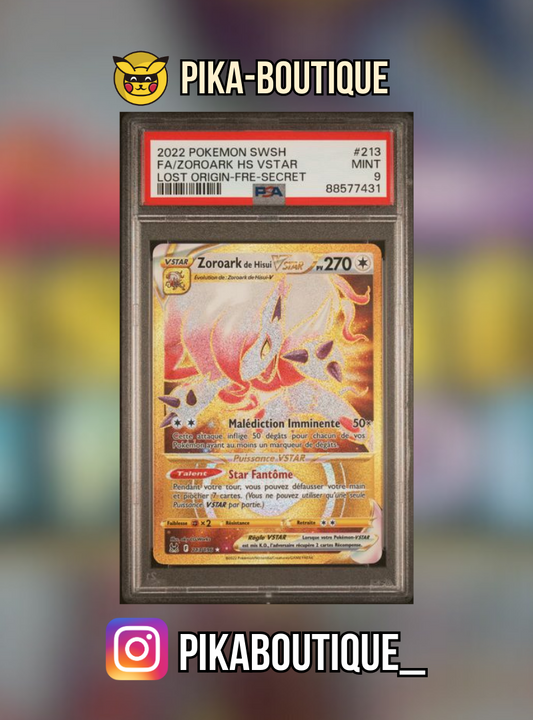 213 - PSA9  ZOROARK - Carte gradée -