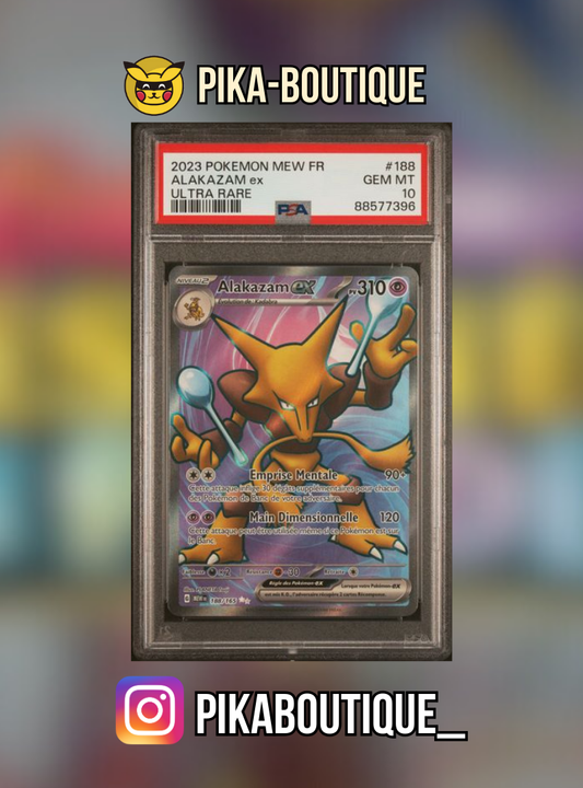 188 - PSA10  ALAKAZAM FA - Carte gradée -