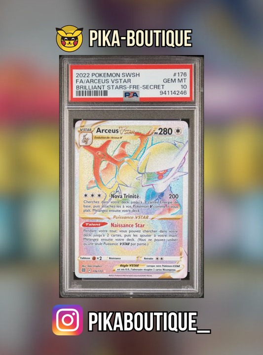 176 - PSA10  ARCEUS RAINBOW - Carte gradée -