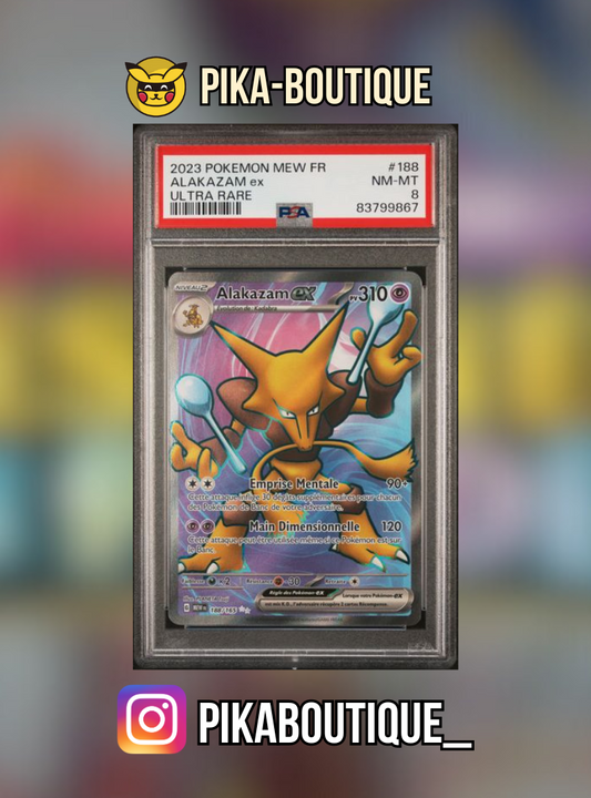 188 - PSA8  ALAKAZAM - Carte gradée -