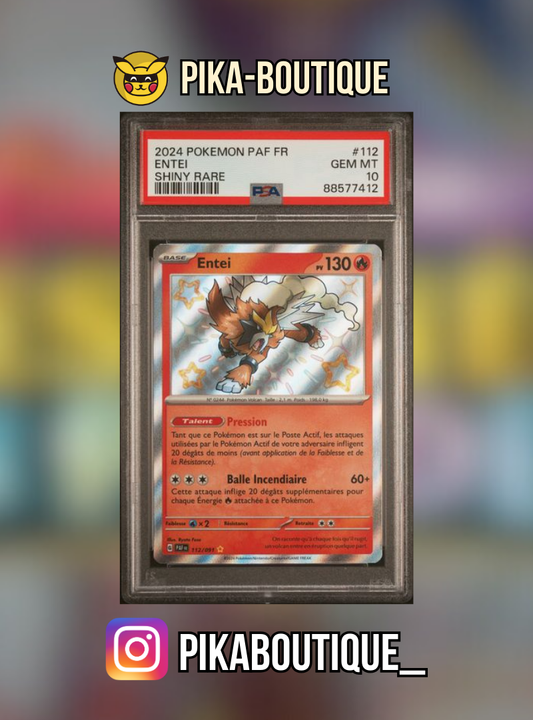 112 - PSA10  ENTEI SHINY - Carte gradée -