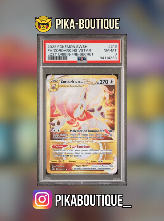 213 - PSA8  ZOROARK GOLD - Carte gradée -