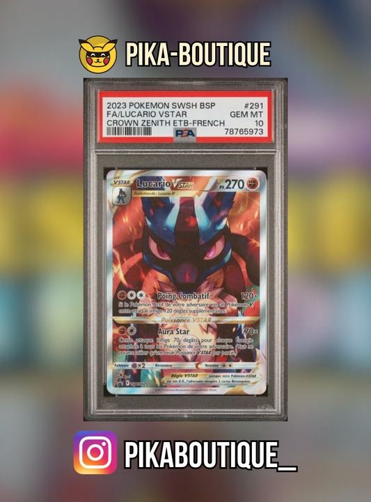 291 - PSA10  LUCARIO VSTAR - Carte gradée -